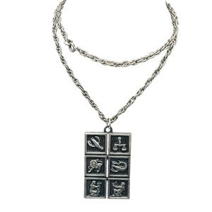 1960’s Age of Aquarius Signs of the Zodiac Pendant Necklace